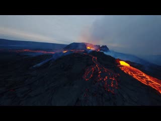 flight over the volcano